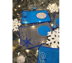 Stickserie ITH - Mug Rugs Snow Swirls